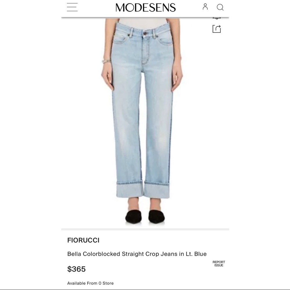 Fiorucci Bella Colorblocked Jeans in Lt.Blue NWT!